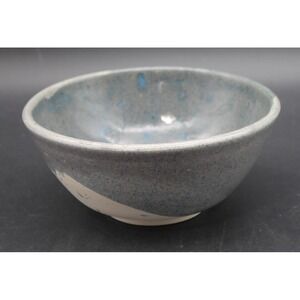 Studio Pottery Blue Gray Speckled Stoneware Bowl 6.5" Artisan Handmade